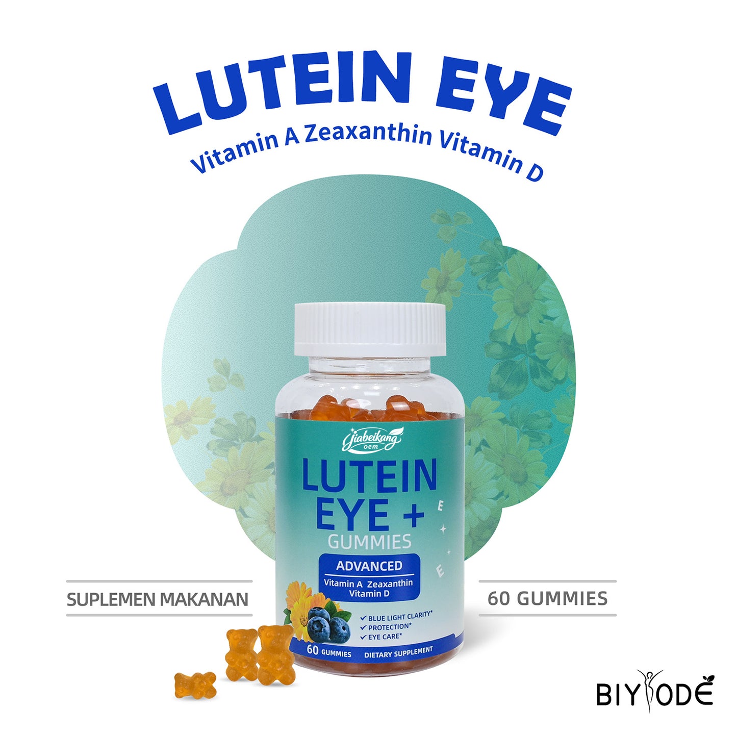 Jiabeikang Factory Customized Eye Health Supplement Multivitamin Marigold Extract Lutein Gummies