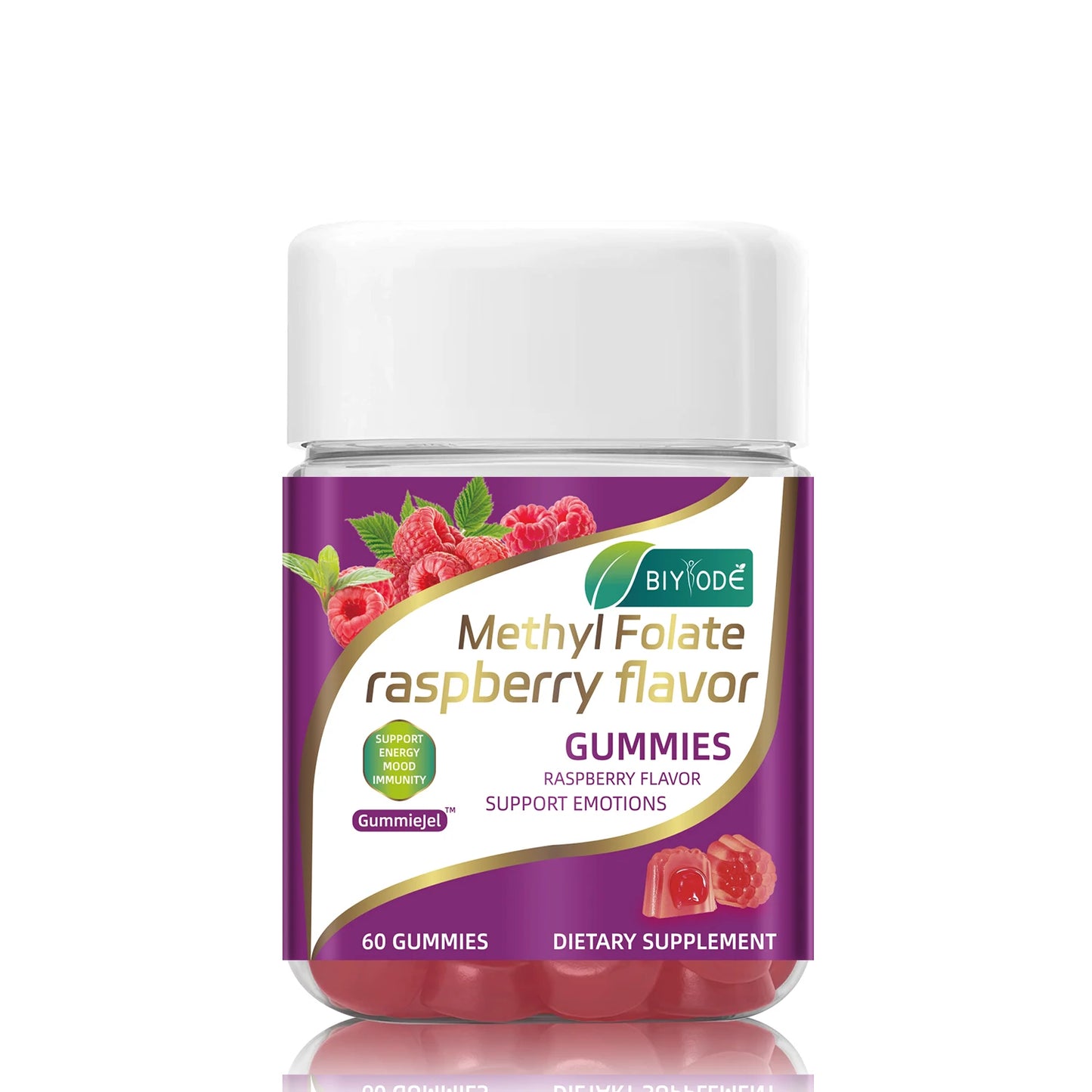OEM ODM custom private label methyl folate multivitamin supplement raspberry flavor gummies
