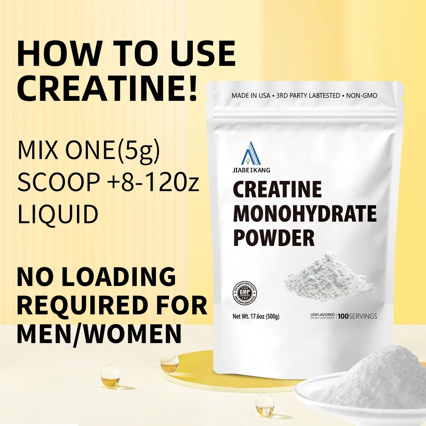 OEM ODM Custom Pure Creatine Monohydrate Powder Muscle Building No Added Sugar Pre Workout Supplement