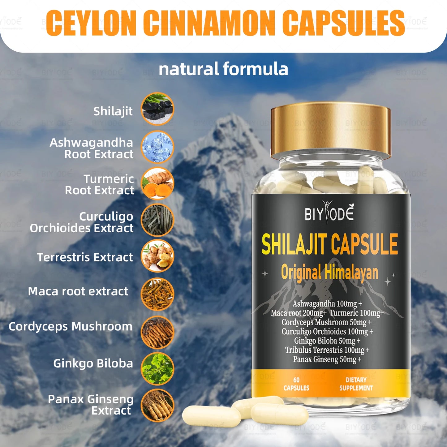 OEM ODM custom private label supplement manufacturer herbal supplement shilajit capsules