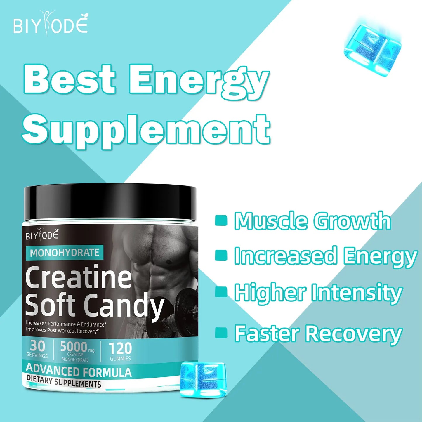 Creatine monohydrate pre workout supplement energy booster wholesale creatine soft candy gummies
