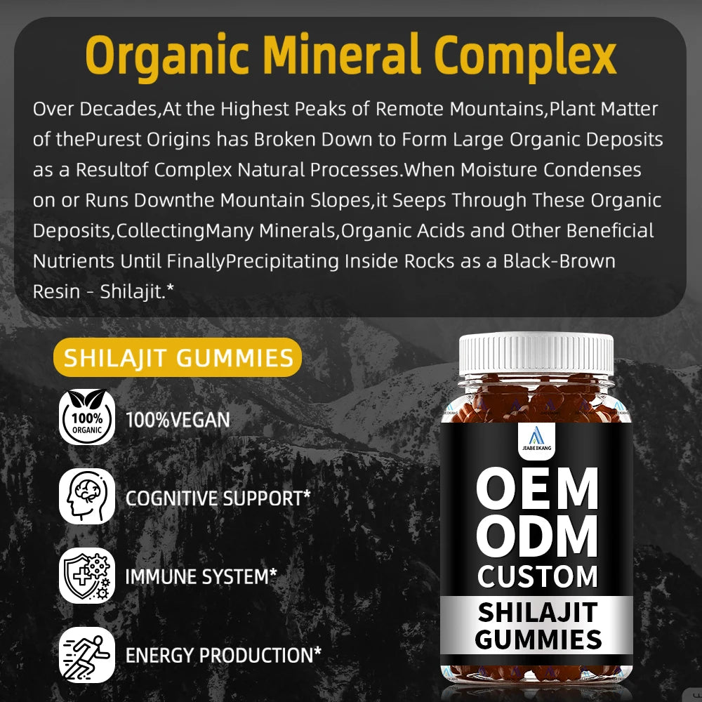OEM ODM Custom Shilajit Gummies Wholesale Himalayan Shilajit Gummy Gold Natural Shilajit