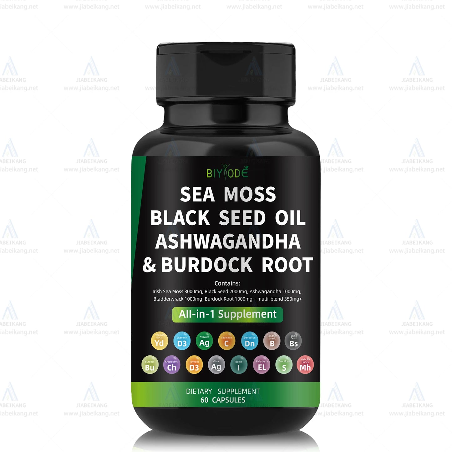 Effective formula ready stock wholesale private label sea moss ashwagandha black seed oil multivitamin seamoss capsules
