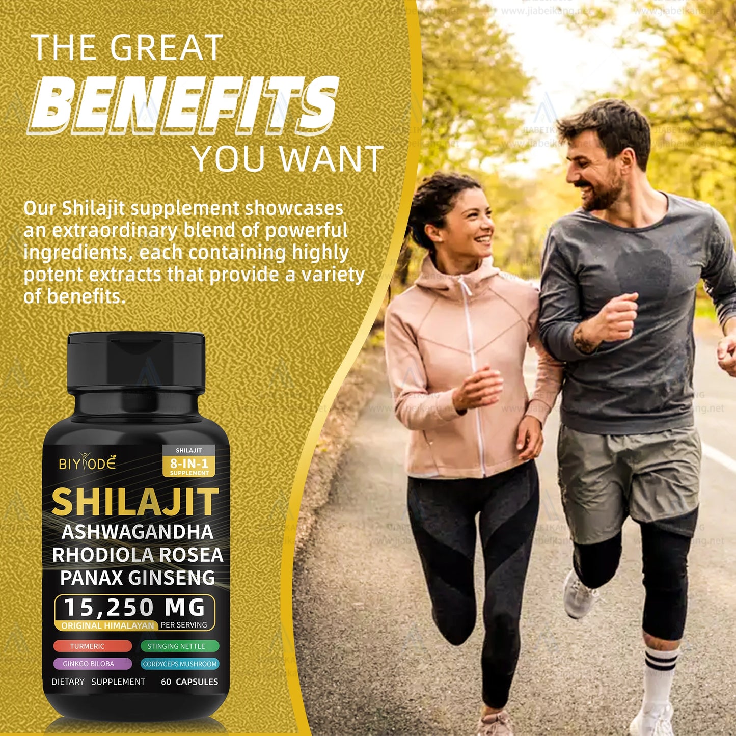 New good ready formula pure himalayan shilajit capsules with ashwagandha ginseng healthcare vitamin 8 in 1 energy supplement