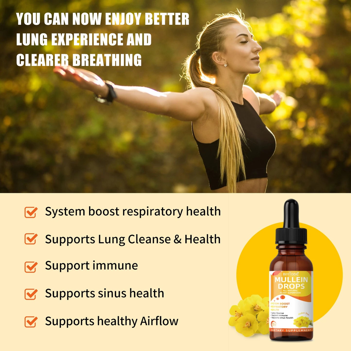 biyode mullein leaf extract herbal supplement for lung detox clean wholesale mullein liposomal liquid drops