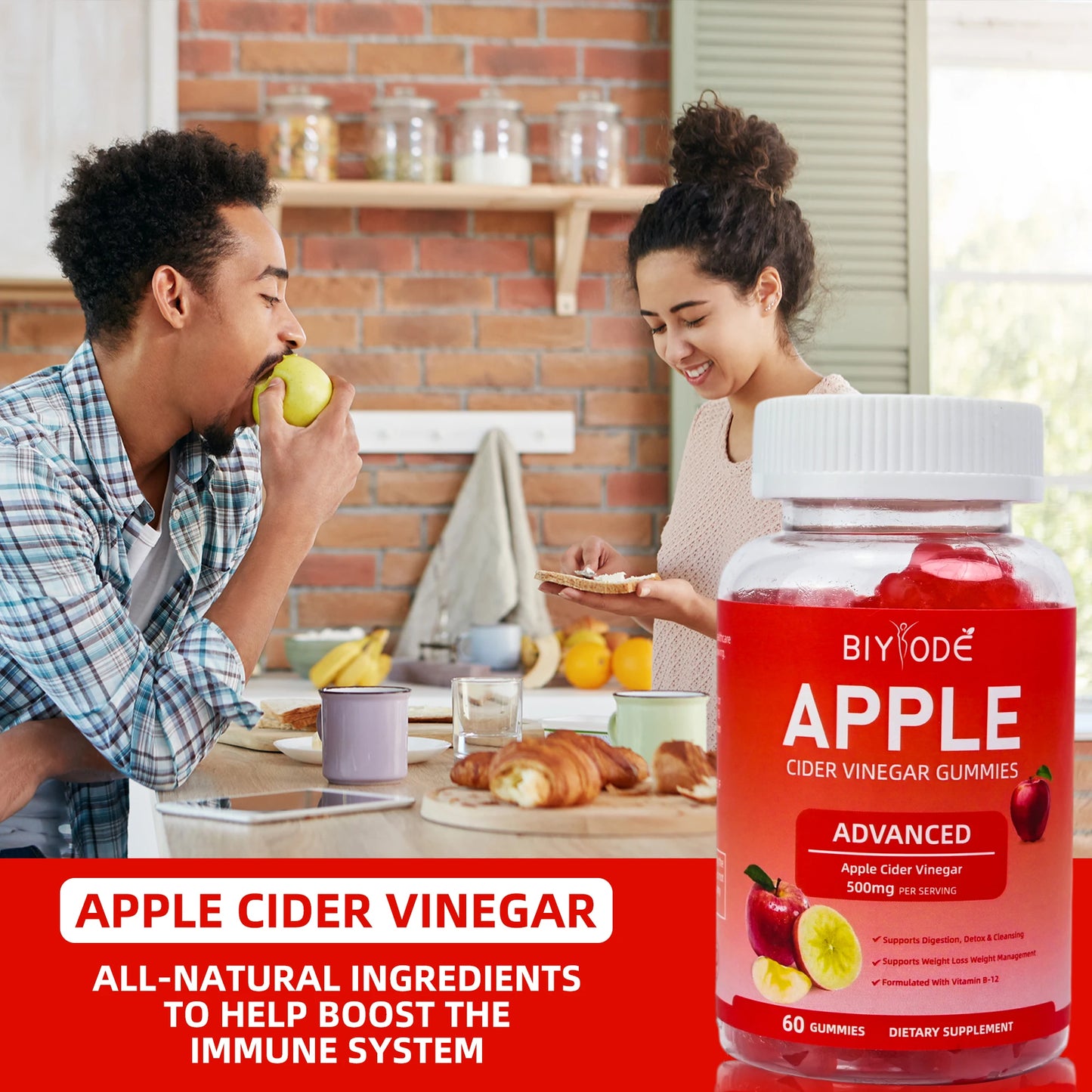 OEM L Carnitine Supplement Health 1000mg Vegan Apple Cider Vinegar Vitamin Gummies