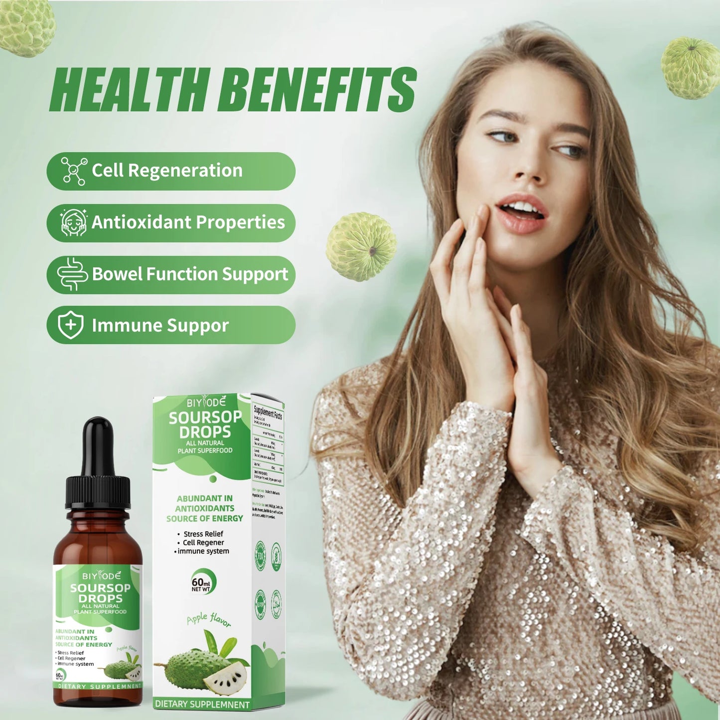 OEM ODM lycopene lutein herbal supplement wholesale for eye health treatment extract soursop liquid drops