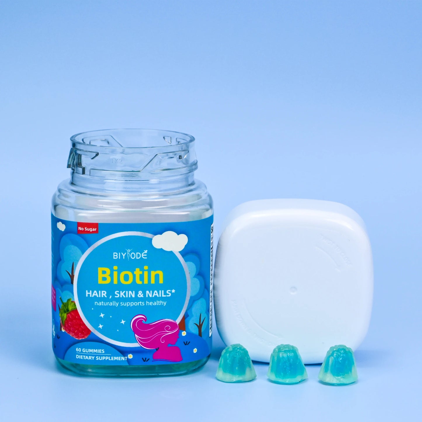 Custom gummies suite similar package with biotin collagen vitamin gaba and glutathione probiotic healthcare supplement gummies