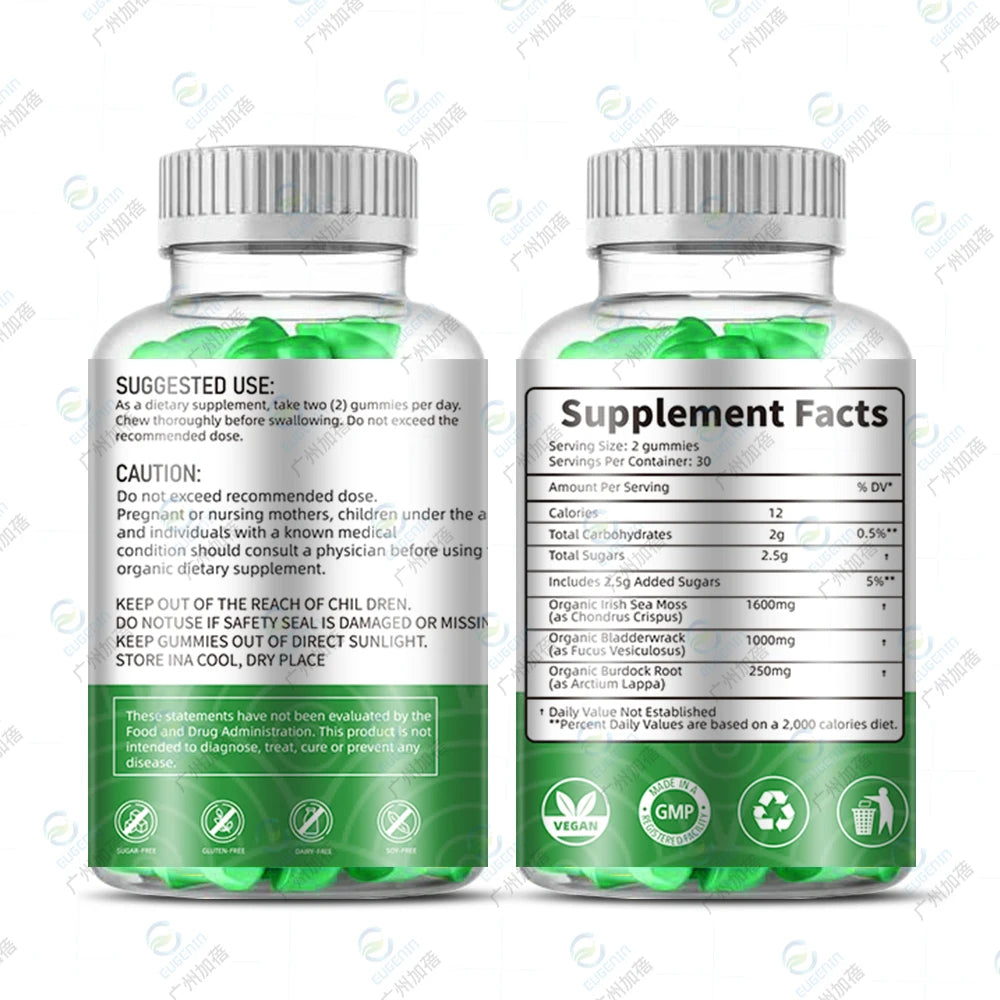 OEM certificate factory custom private label weight loss slimming supplement wholesale organic irish sea moss gummies