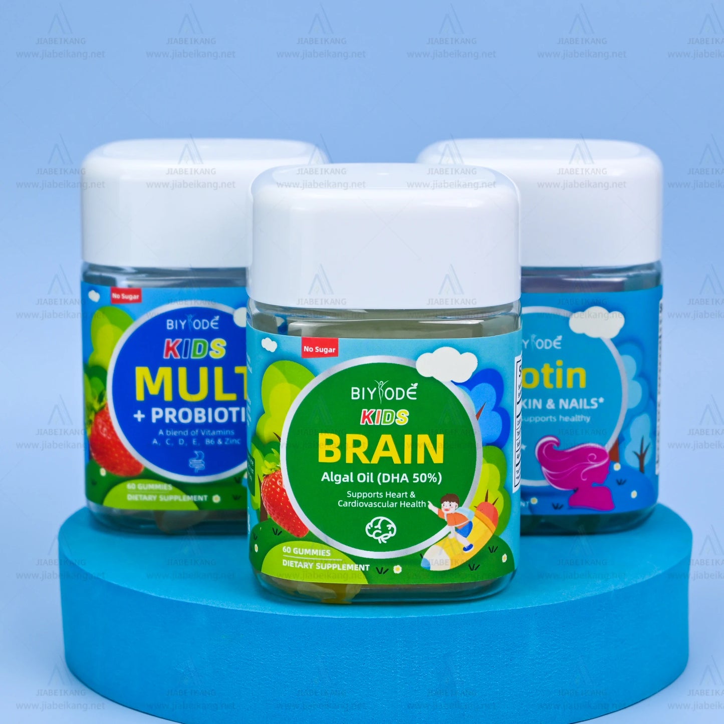 Custom gummies suite similar package with biotin collagen vitamin gaba and glutathione probiotic healthcare supplement gummies