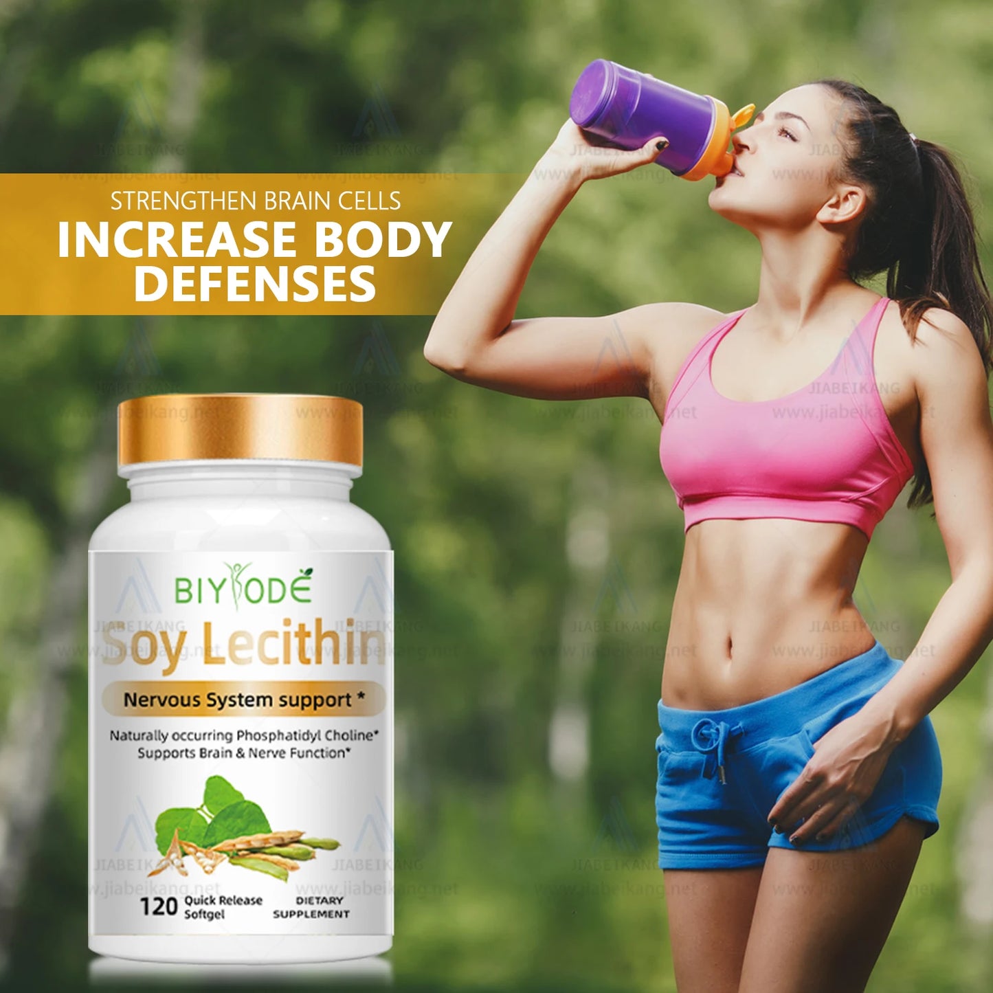 OEM Dietary Supplement Private Label Natural Soybean Lecithin Soft Capsule