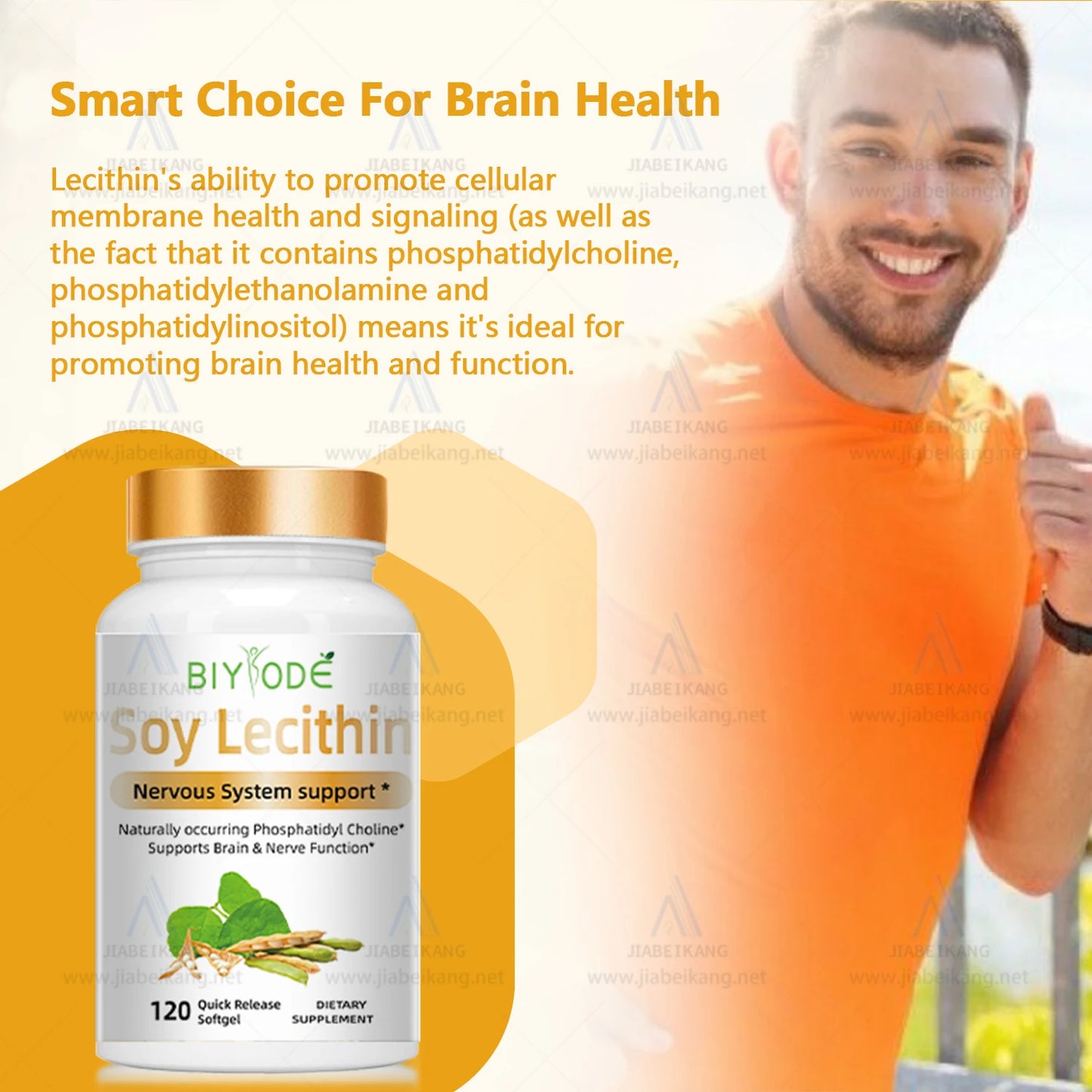 OEM Dietary Supplement Private Label Natural Soybean Lecithin Soft Capsule