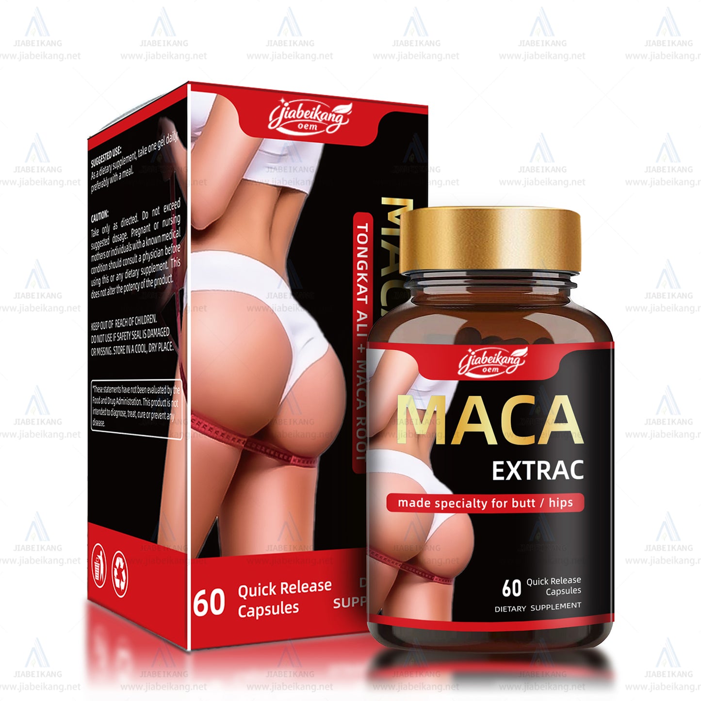 Pink maca extract herbal supplement for hip and butt enlargement bbl capcules