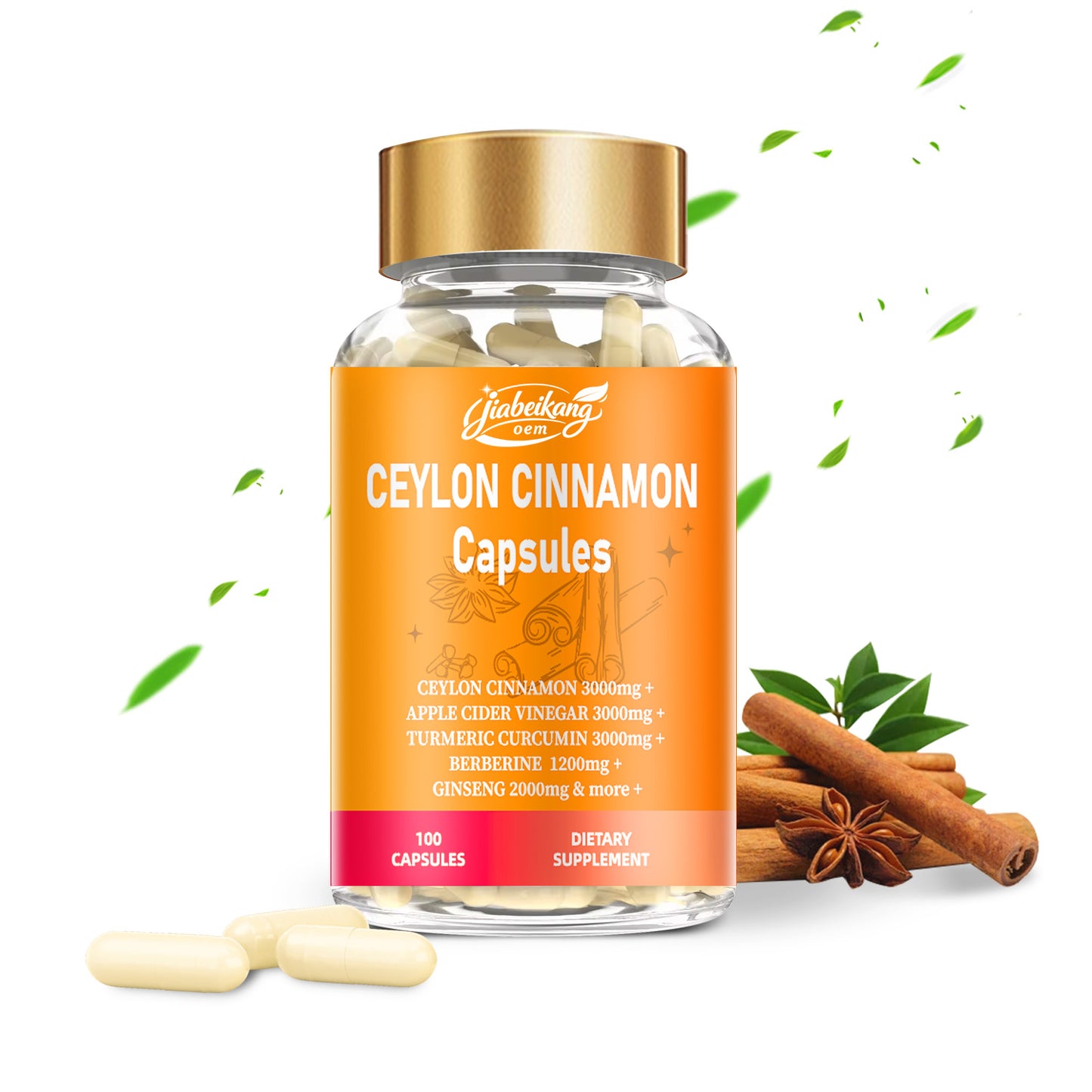 Jiabeikang factory OEM ODM custom ready stock wholesale herbal extract supplements ceylon cinnamon capsules