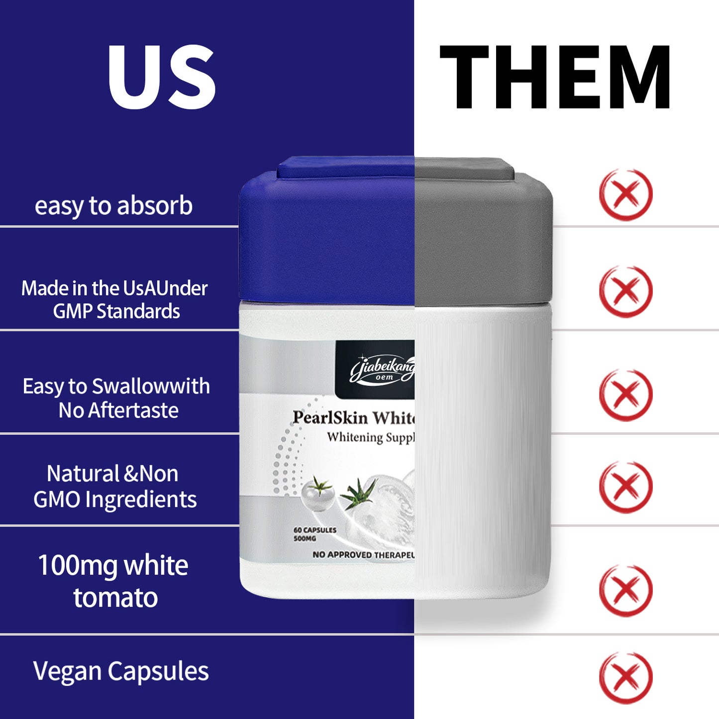 Skin whitening supplement white tomato capsules