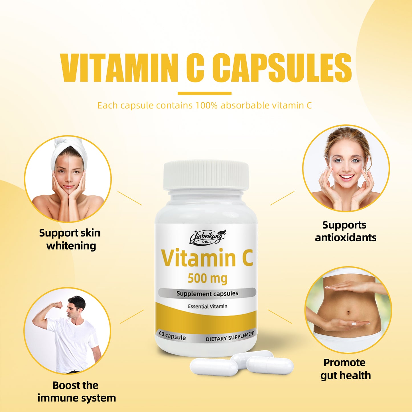 effective formula fast shipping wholesale capsules vitamin c supplement for skin whitening
