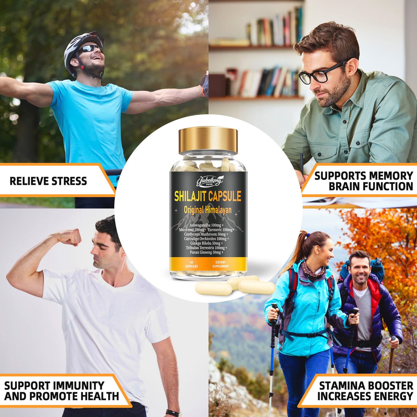 OEM ODM custom private label supplement manufacturer herbal supplement shilajit capsules