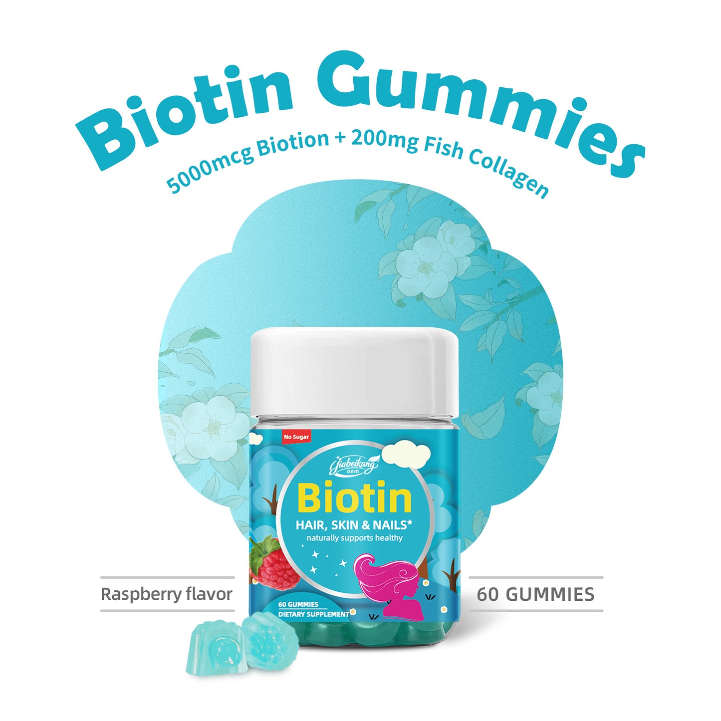 Ready Stock Fast Shipping Biotin Gummies Boost Immunity Power Skin Hair & Nail Health multi vitamin Supplement