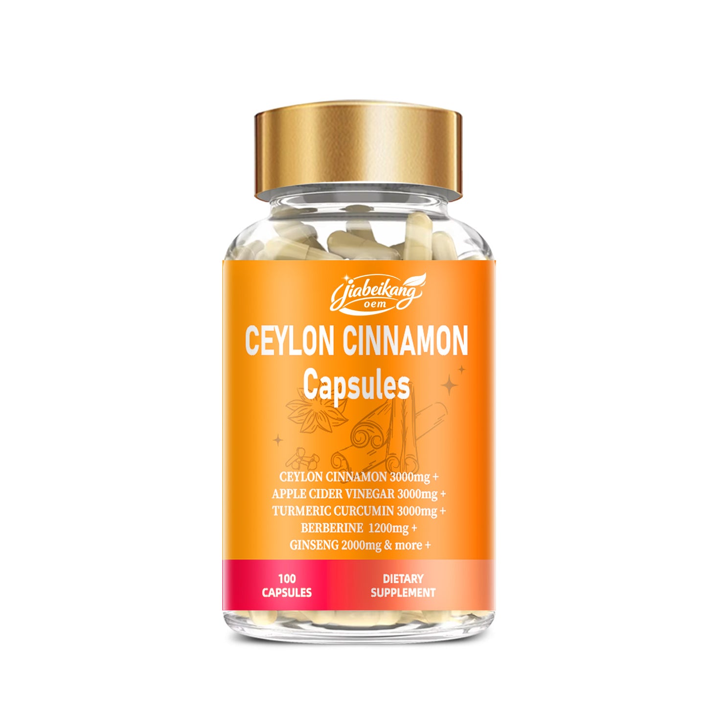 Jiabeikang factory OEM ODM custom ready stock wholesale herbal extract supplements ceylon cinnamon capsules
