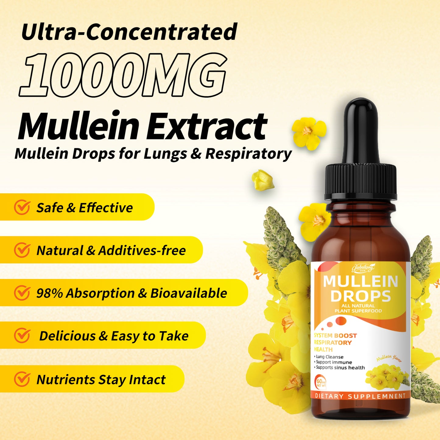 mullein leaf extract herbal supplement for lung detox clean wholesale mullein liposomal liquid drops