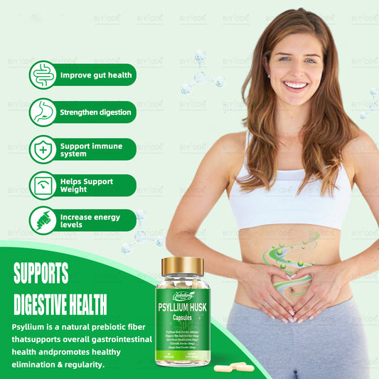 custom logo label supplement manufacturer Promotes intestinal health psyllium husk powder capsules
