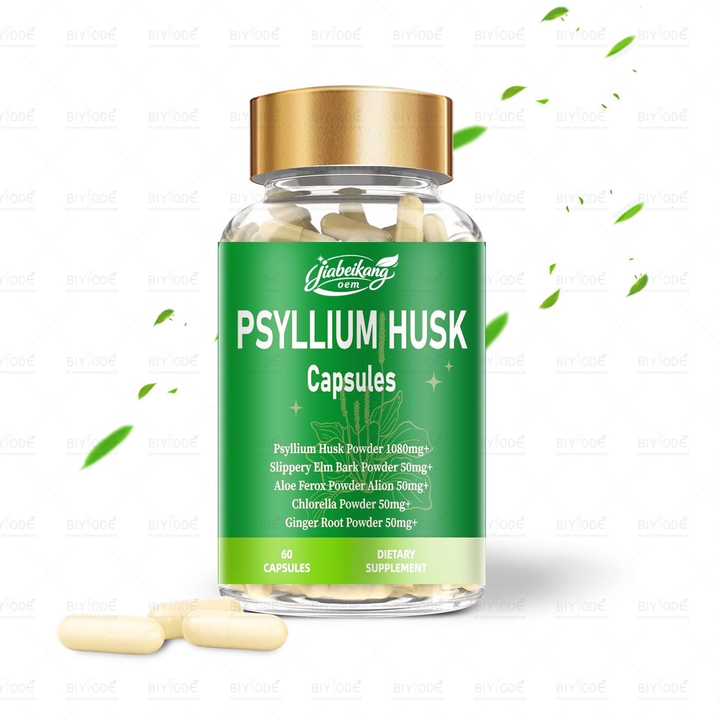 custom logo label supplement manufacturer Promotes intestinal health psyllium husk powder capsules
