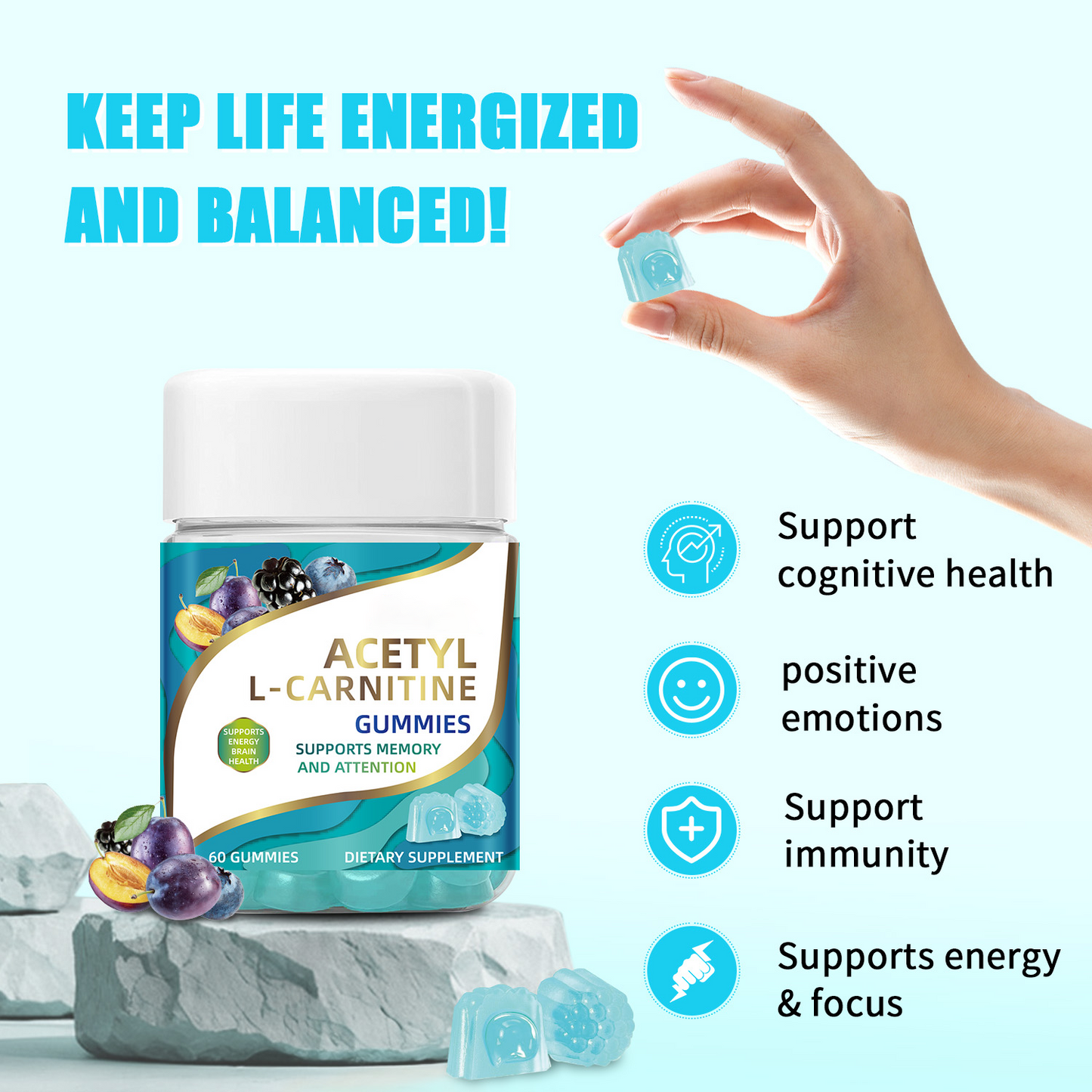 Biyode acetyl L-carnitine supplement wholesale for brain gummies