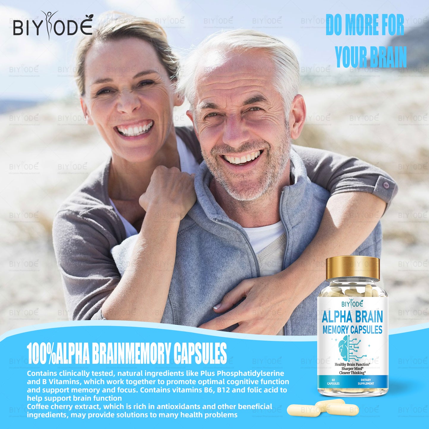 OEM ODM Custom Private Label Wholesale Alpha Brain Booster Supplement for Memory Support Vitamin Brain Capsules