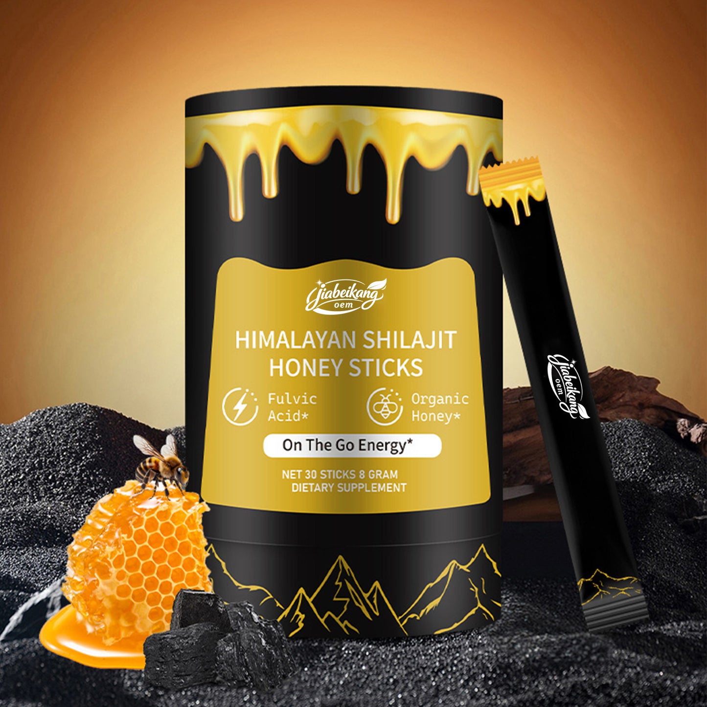 biyode effective formula fulvic acid orginic honey supplement ready stock fast shipping wholesale shilajit honey  sticks