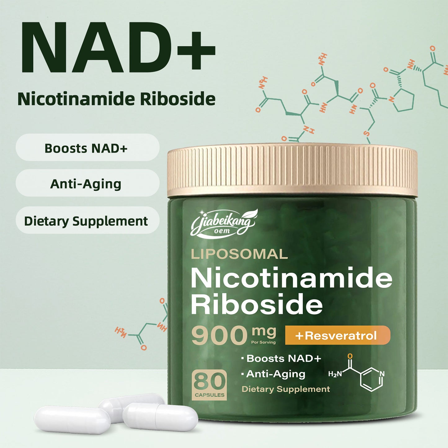 certificate manufacturer NSF HALAL COA GMP wholesale nicotinamide riboside nad capsules