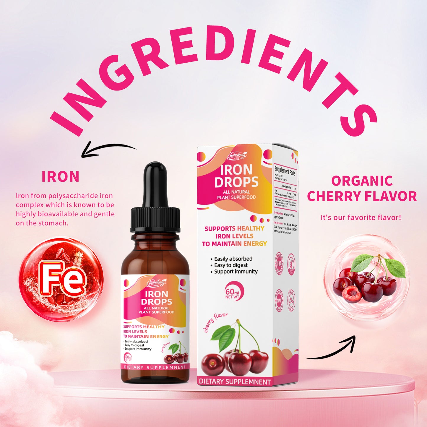 healthcare supplement natural iron liquid drop