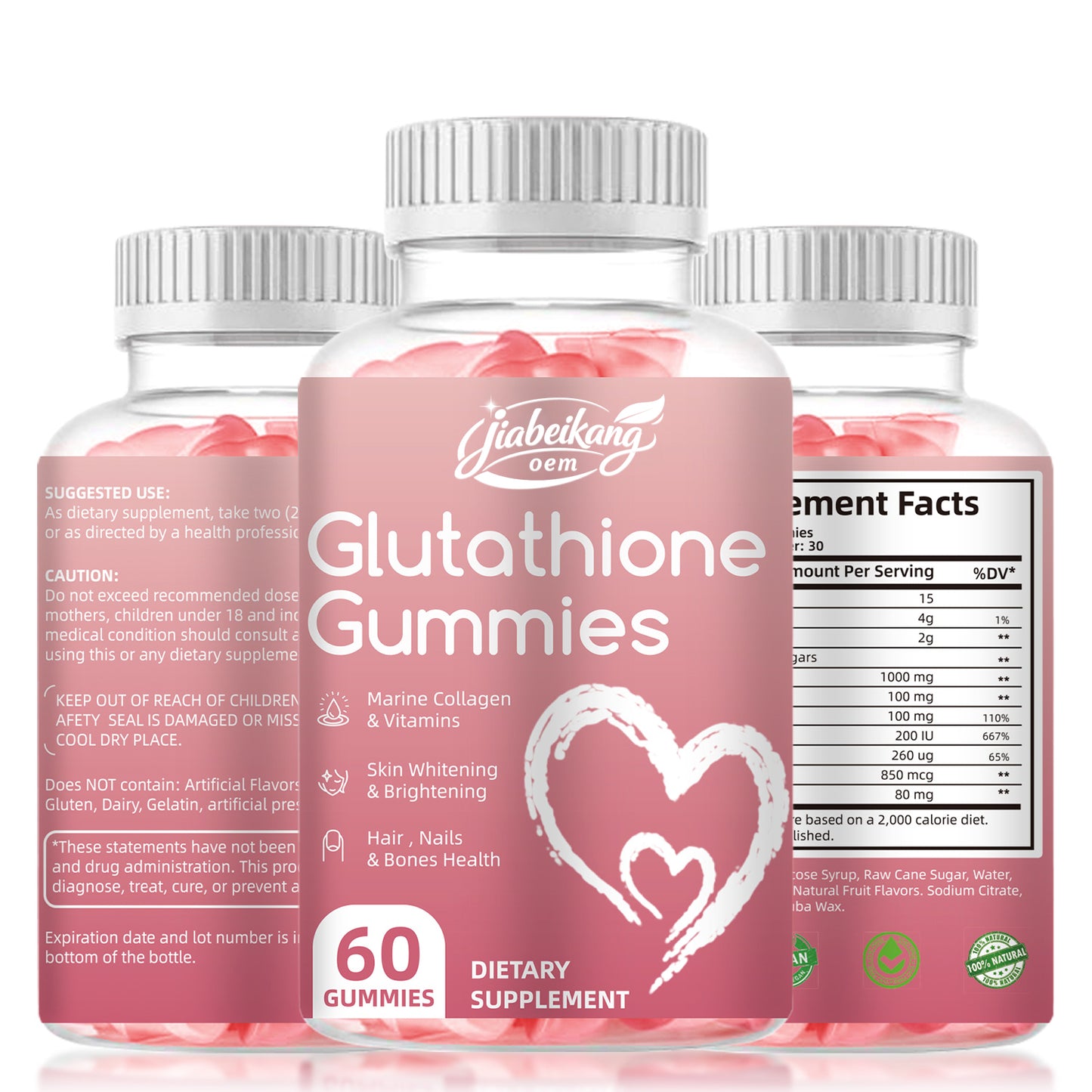 OEM ODM custom skin care beauty white glutathione collagen gummies