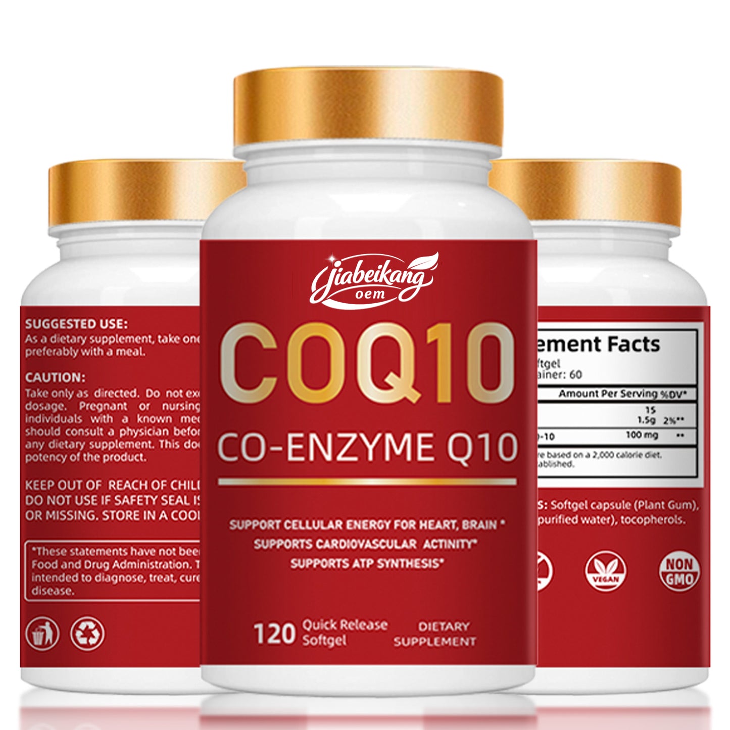 CoQ-10 dietary healthcare supplement wholesale custom private label professional factory coenzyme coq10 soft capsules