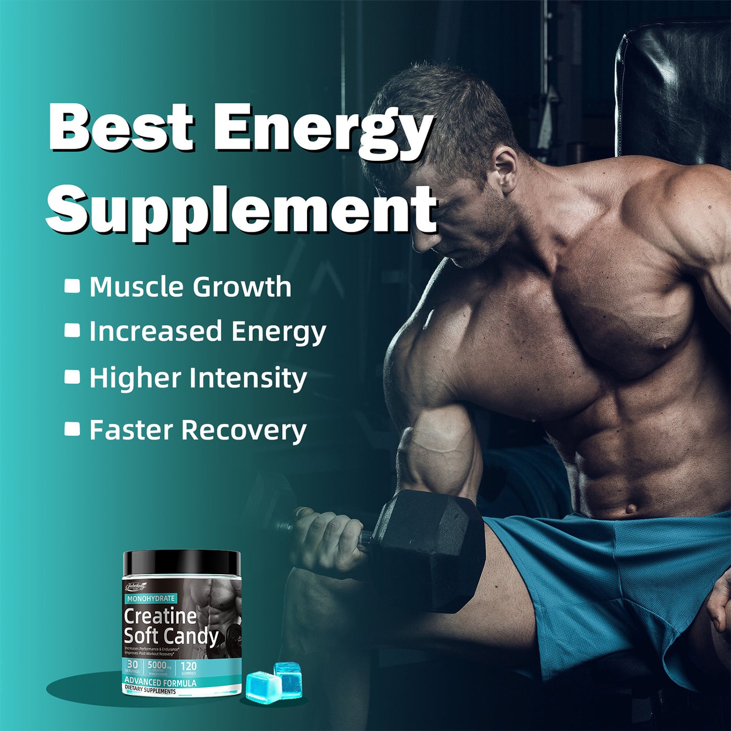 Creatine monohydrate pre workout supplement energy booster wholesale creatine soft candy gummies