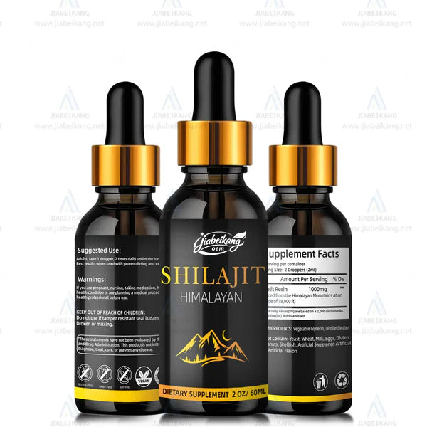 GMP factory wholesale custom oem himalayan shilajit liquid dry drop