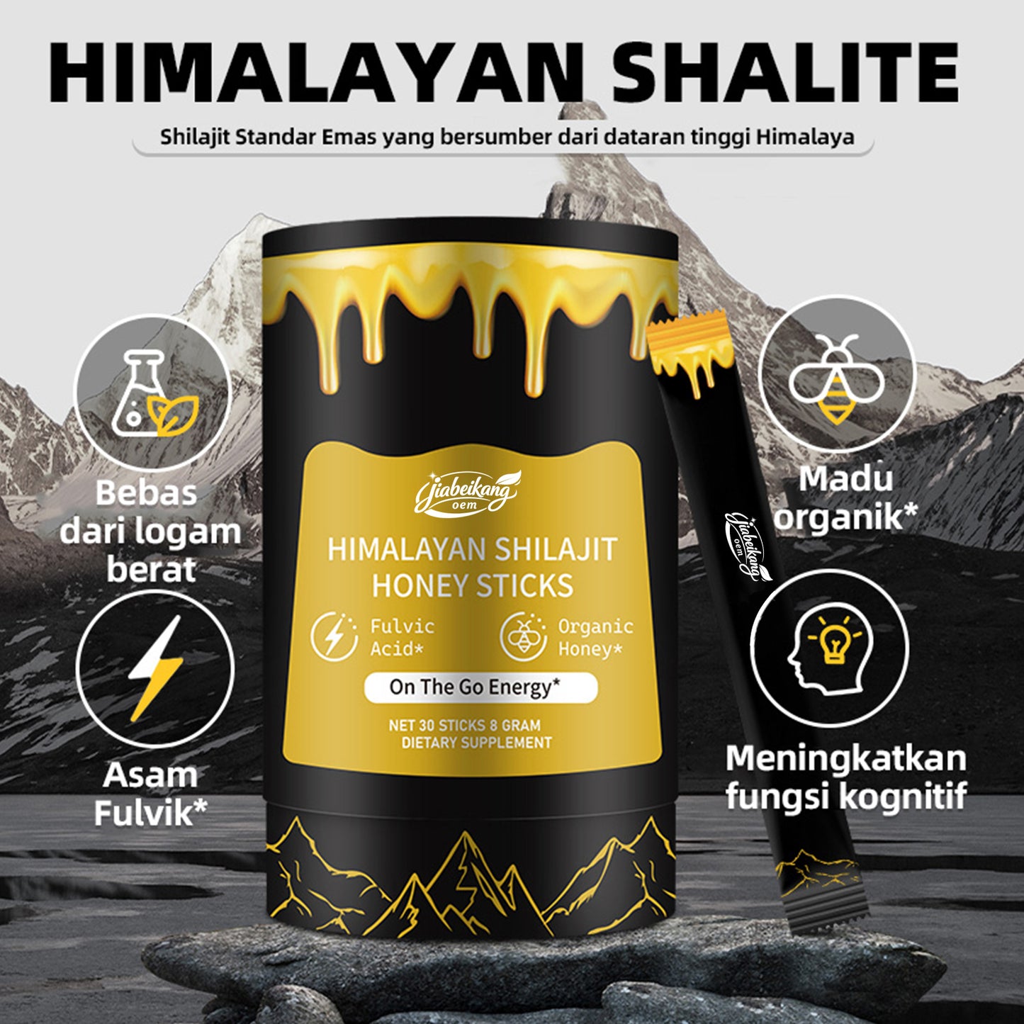 biyode effective formula fulvic acid orginic honey supplement ready stock fast shipping wholesale shilajit honey  sticks