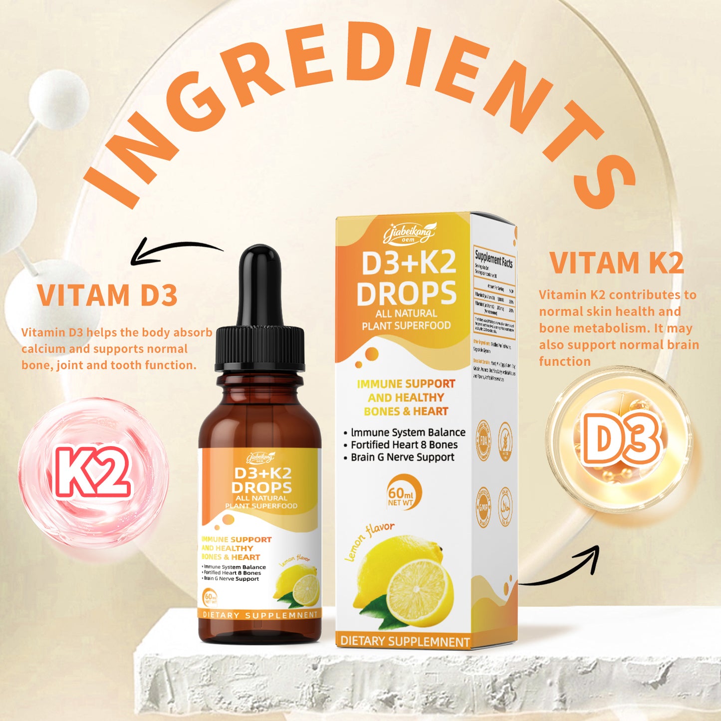 vitamin d3 k2 and supplement wholesale immune system support multi vitamin liquid drops