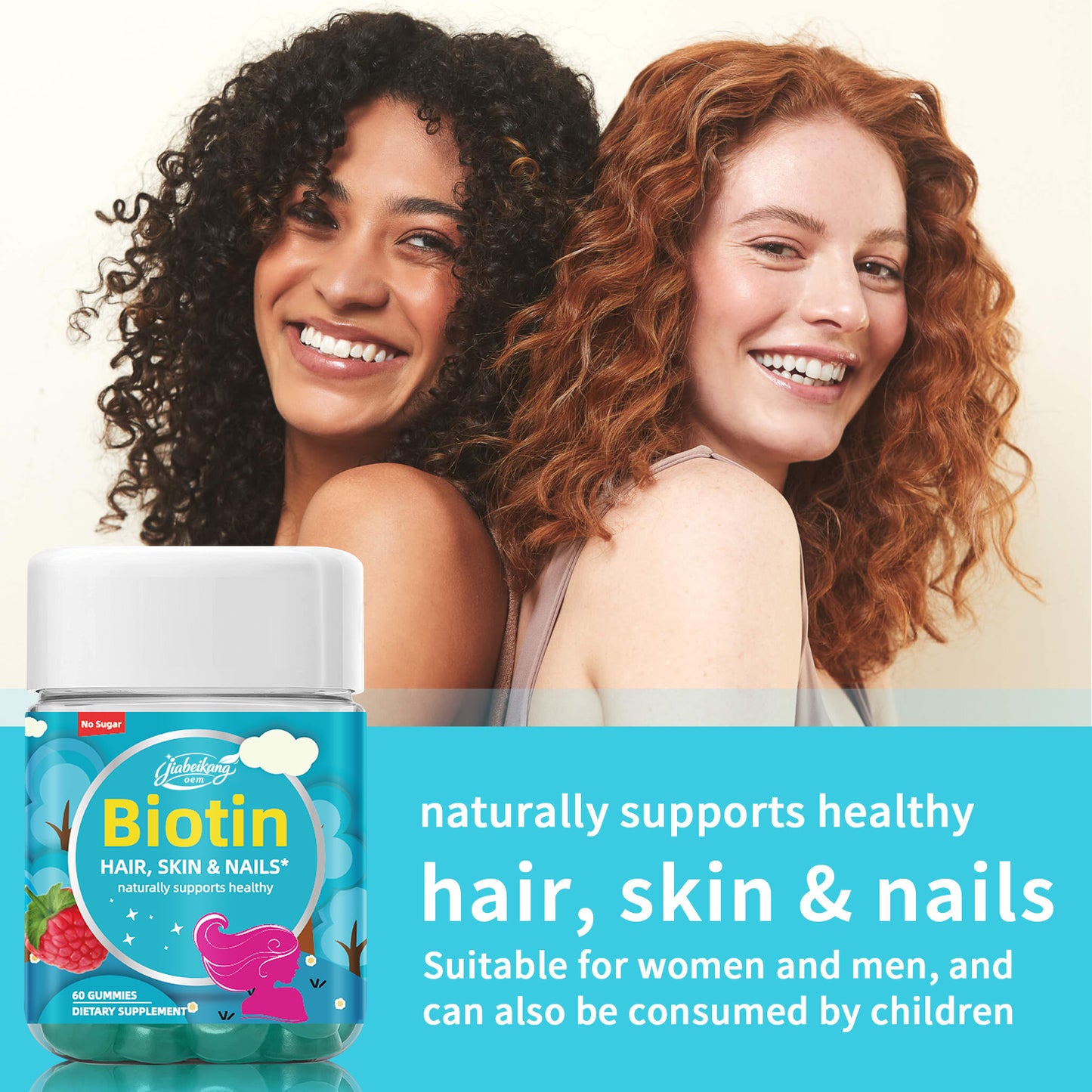 Ready Stock Fast Shipping Biotin Gummies Boost Immunity Power Skin Hair & Nail Health multi vitamin Supplement