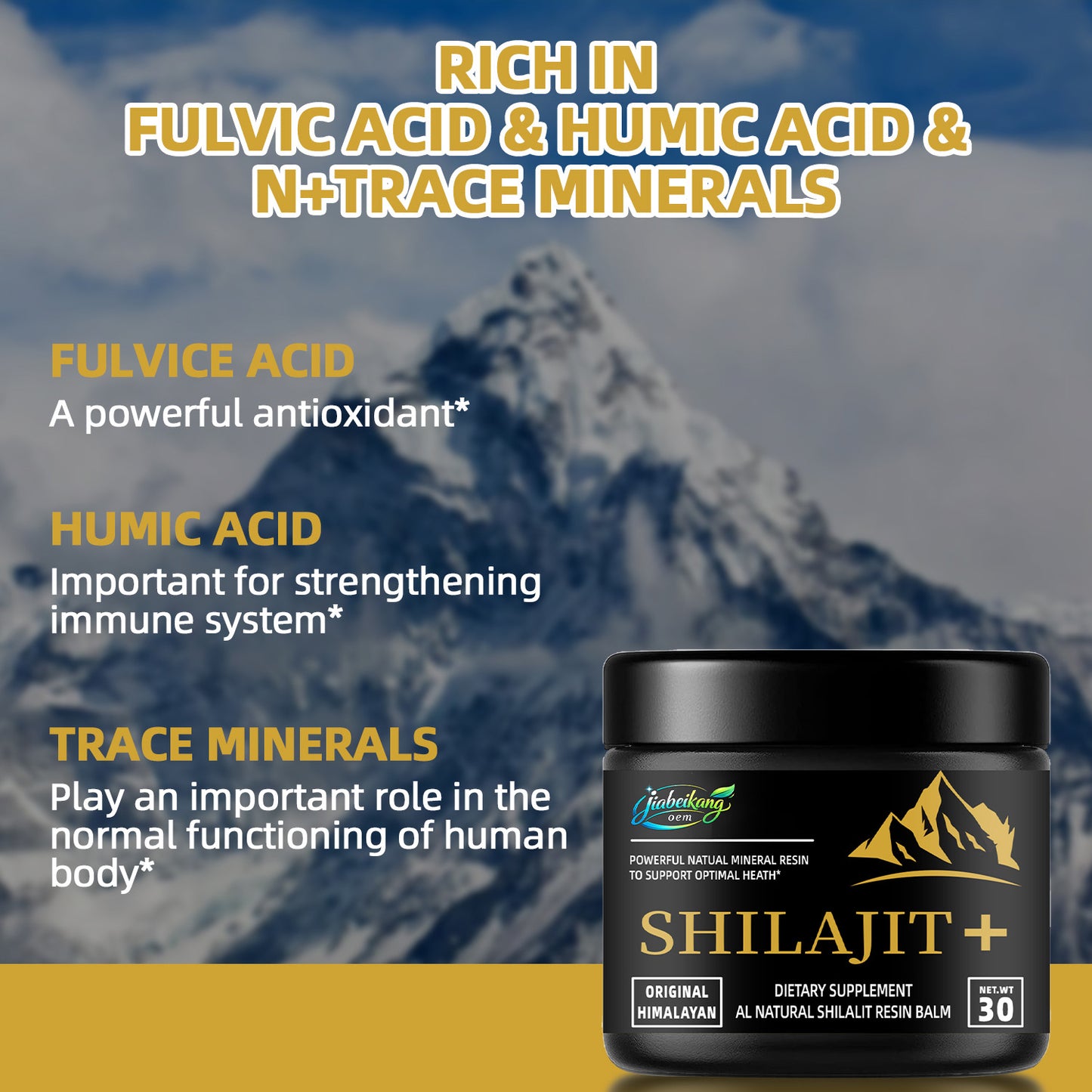 30 Grams Shilajit Pure Himalayan Organic Shilajit Resin Gold Grade Natural Shilajit Resin with 85+ Trace Minerals & Fulvic Acid