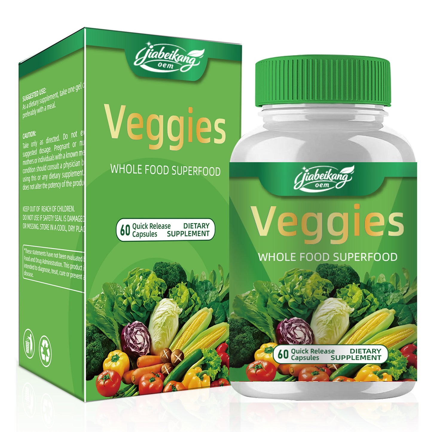 Jiabeikang Factory OEM ODM Custom Ready Stock Wholesale All-in-One Superfood Veggies Capsules