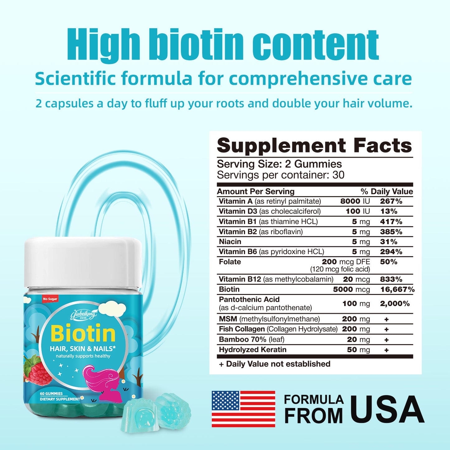 Ready Stock Fast Shipping Biotin Gummies Boost Immunity Power Skin Hair & Nail Health multi vitamin Supplement