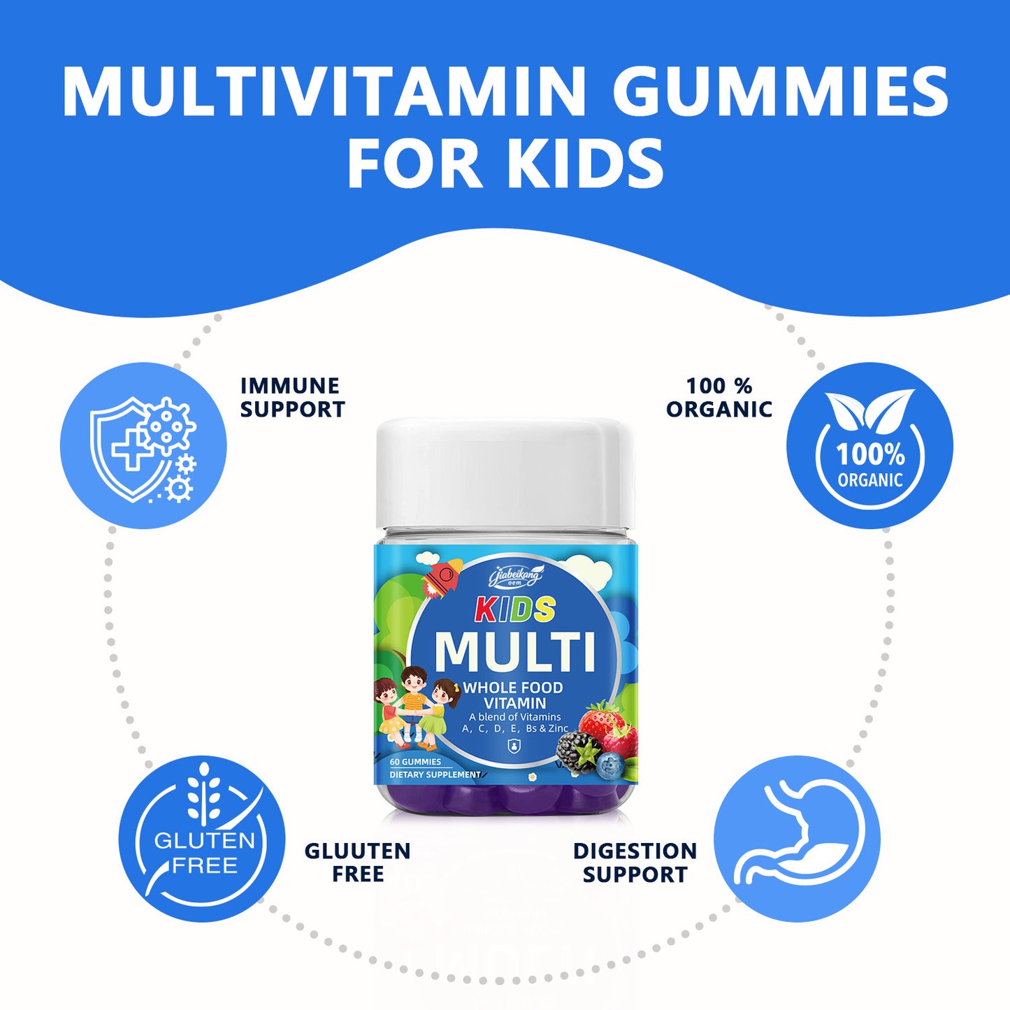 Effective Formula Kids Multi Vitamin Supplement Wholesale Immune Support Multivitmin B B12 Children Gummies