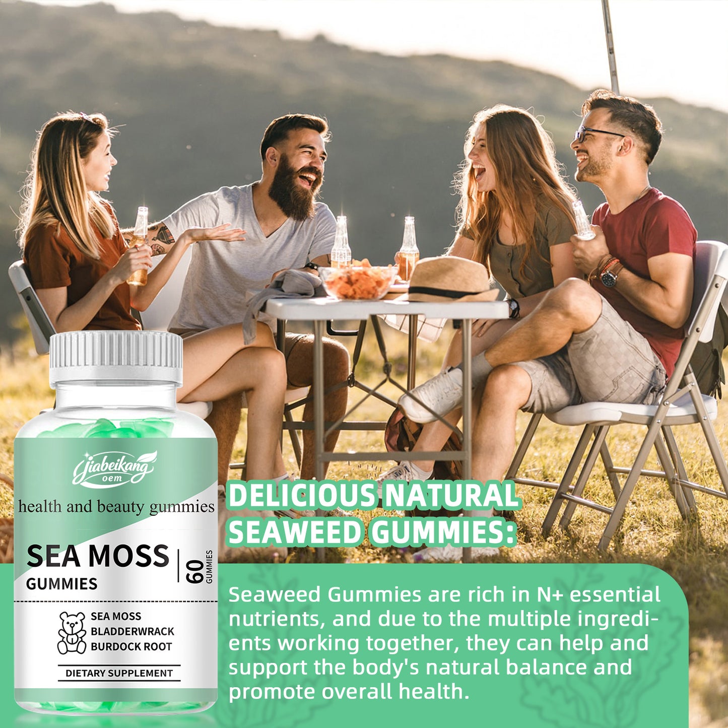 Halal sugar free professional custom private label organic raw irish sea moss slimming supplement seamoss gummy
