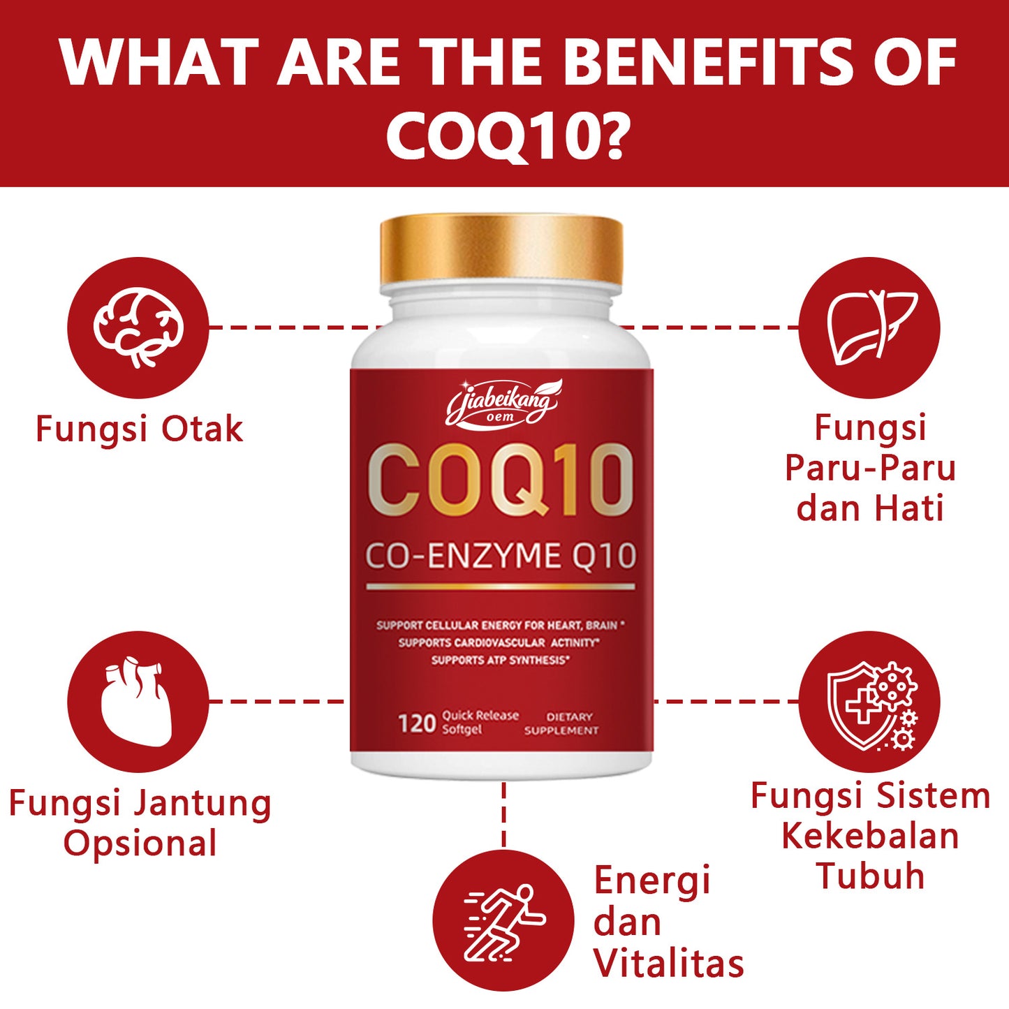 CoQ-10 dietary healthcare supplement wholesale custom private label professional factory coenzyme coq10 soft capsules