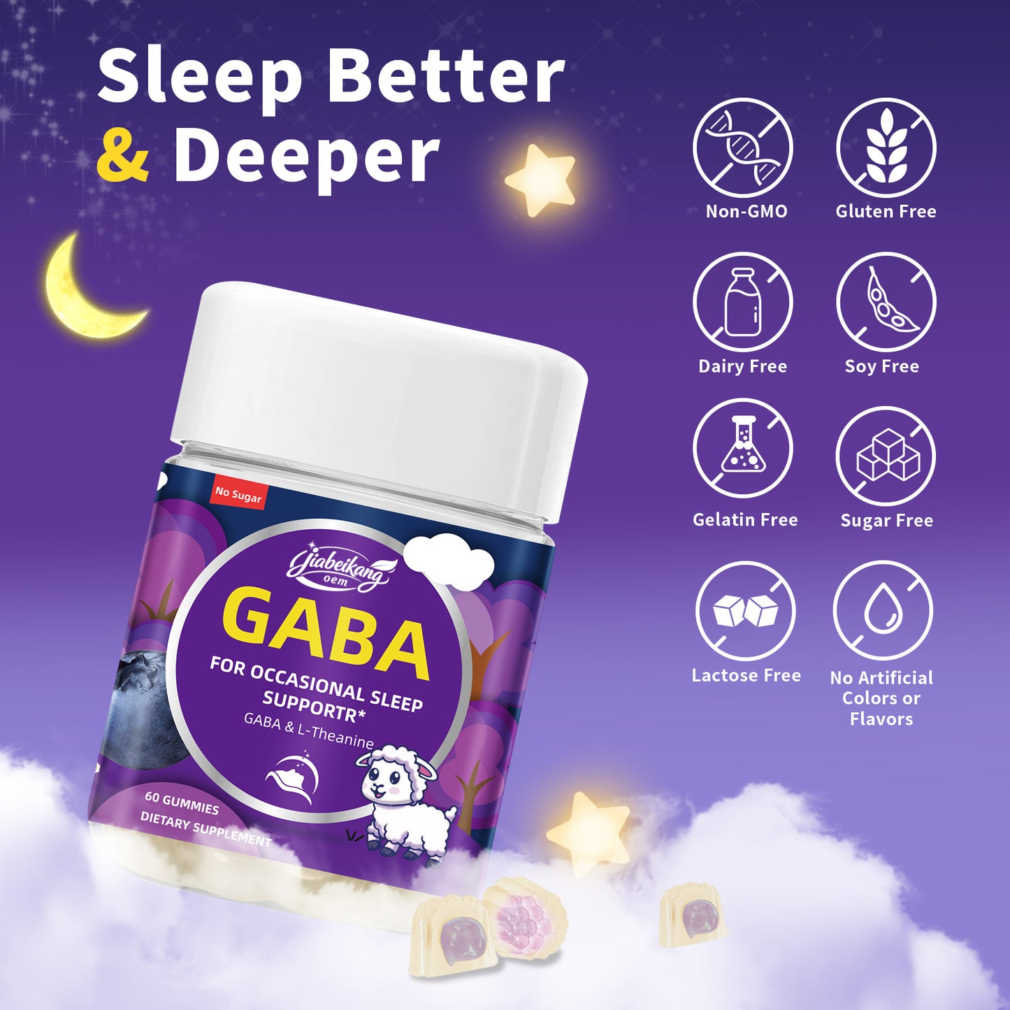 biyode effective formula sleep better supplement ready stock fast shipping wholesale gaba sleep gummies melatonin