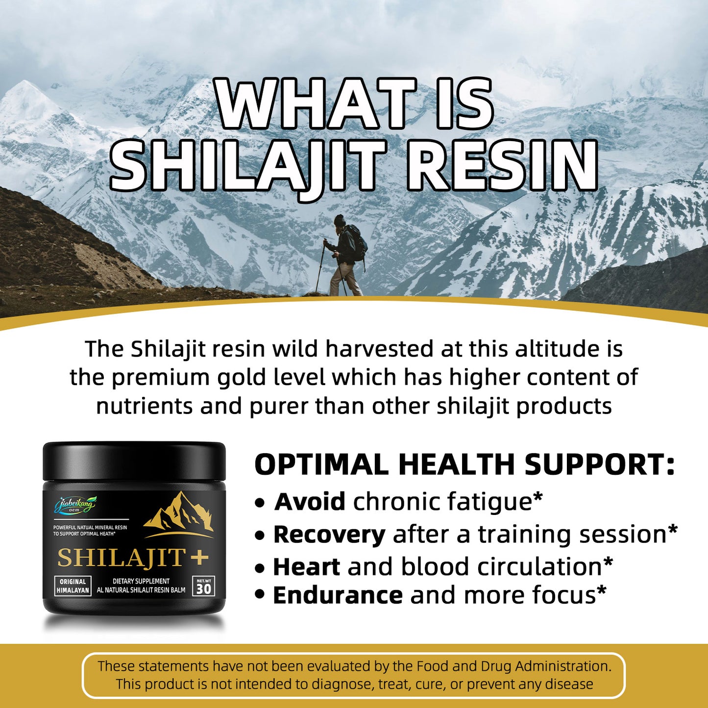 30 Grams Shilajit Pure Himalayan Organic Shilajit Resin Gold Grade Natural Shilajit Resin with 85+ Trace Minerals & Fulvic Acid