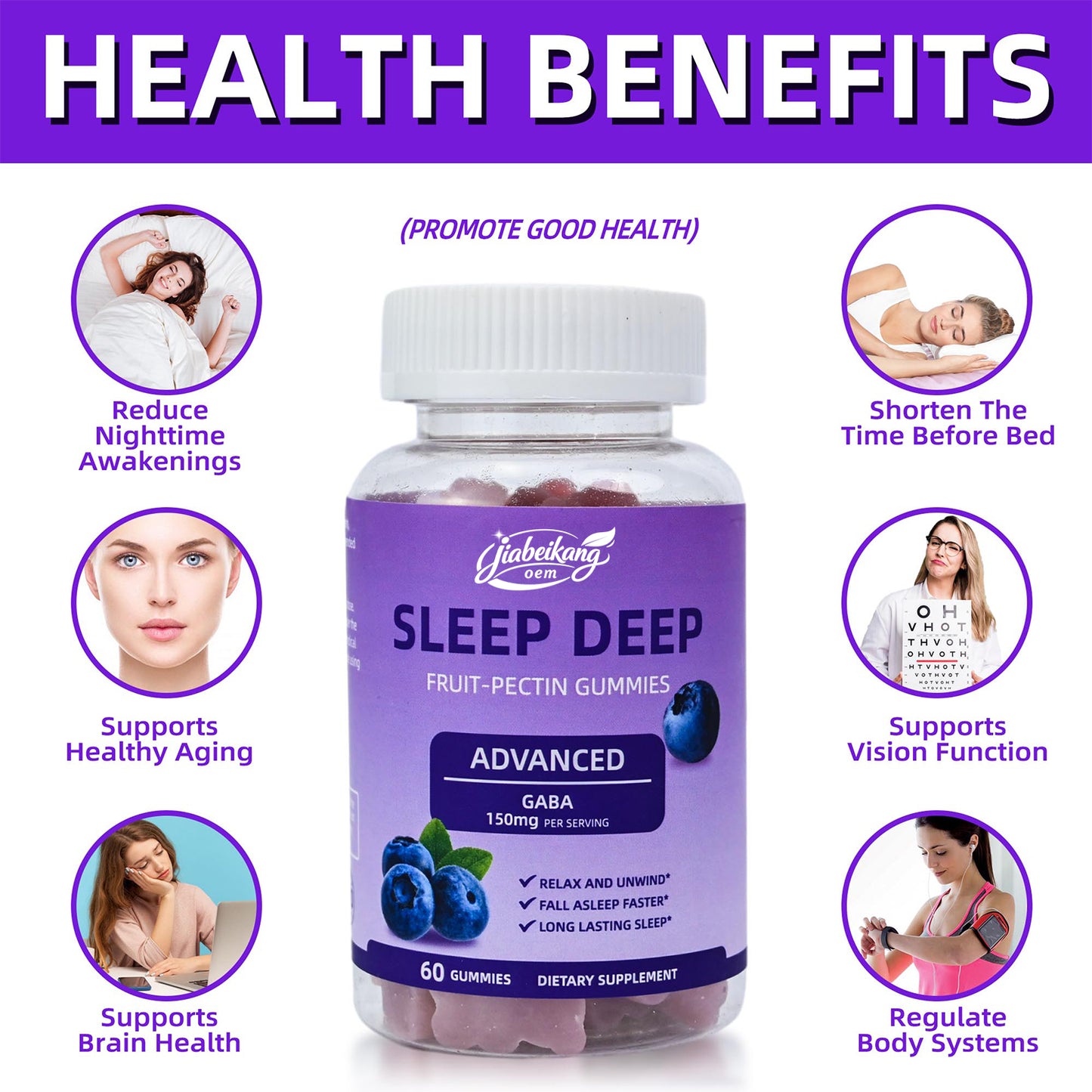 Sleep Well Supplement Relax For Men Women Gummy Calm Mood Energy Bears Melatonin Gummies
