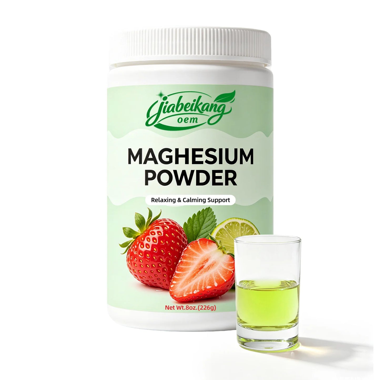 OEM Private Label Magnesium Citrate Drink Powder High Absorption 450mg Magnesium Strawberry Lime Wellness Formula
