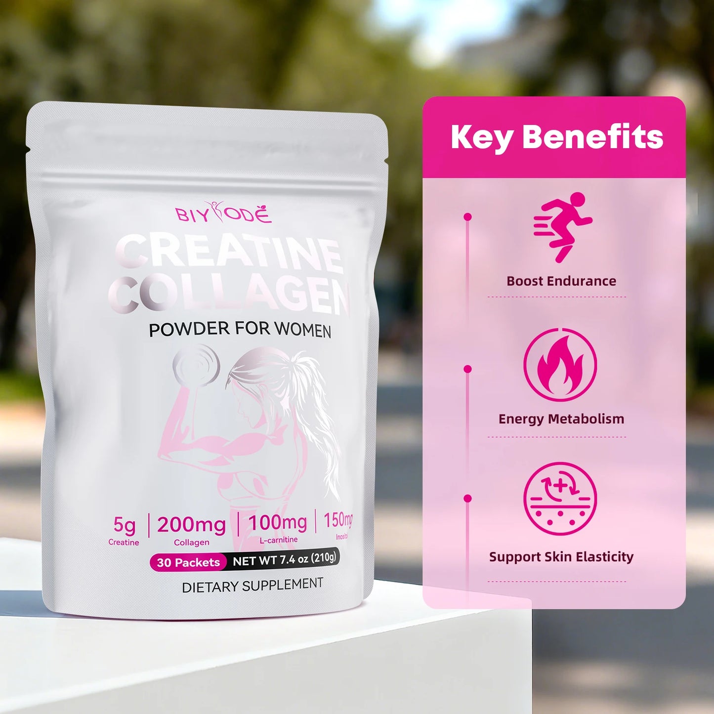 Women Beauty Creatine Collagen Powder with Hyaluronic Acid Stick Pack