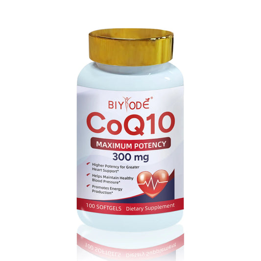 BIYODE CoQ10 300mg Softgels Custom Brand Heart Support Energy Formula Dietary Supplement